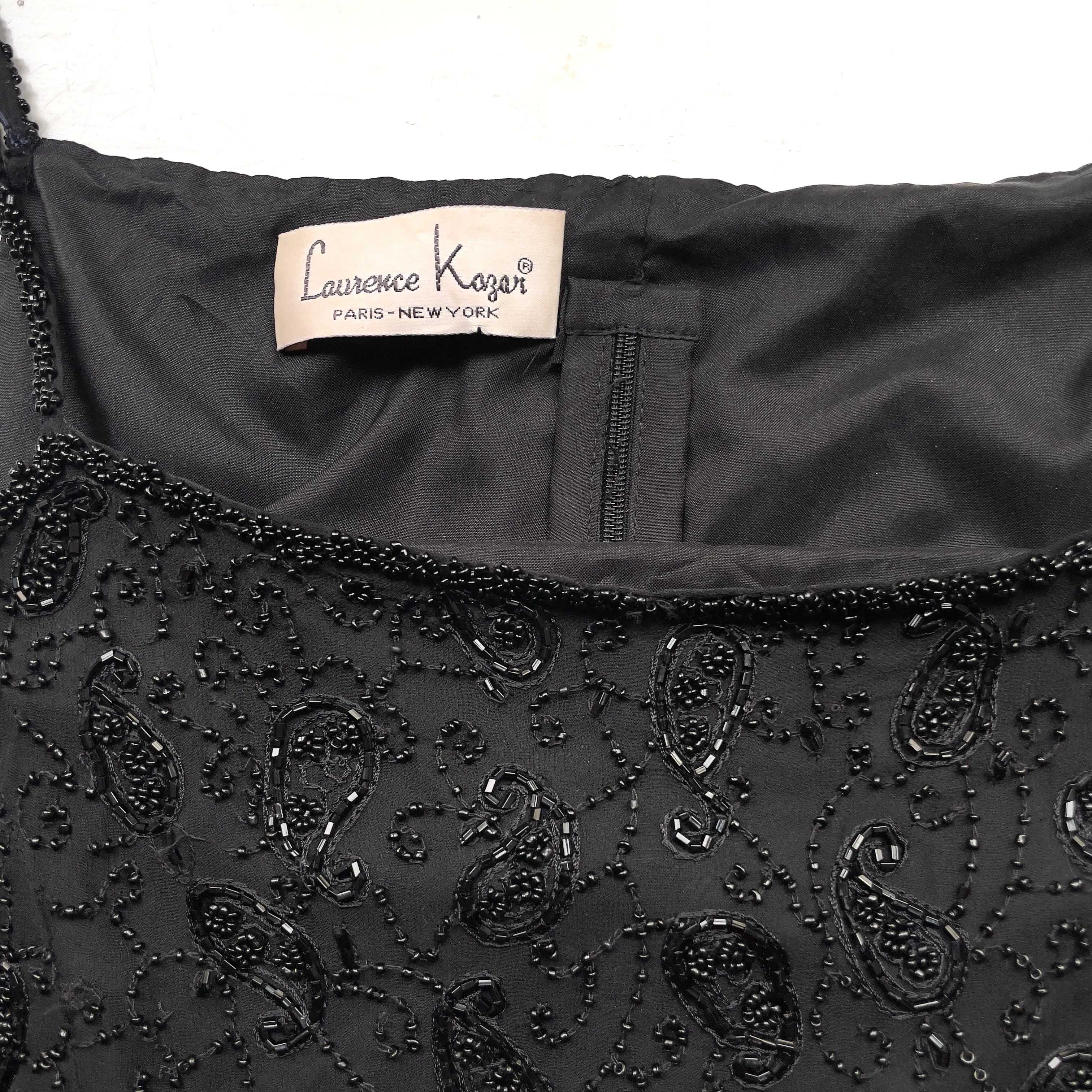 Vintage Silk Beaded Top - 1980s - Laurence Kazar designer
