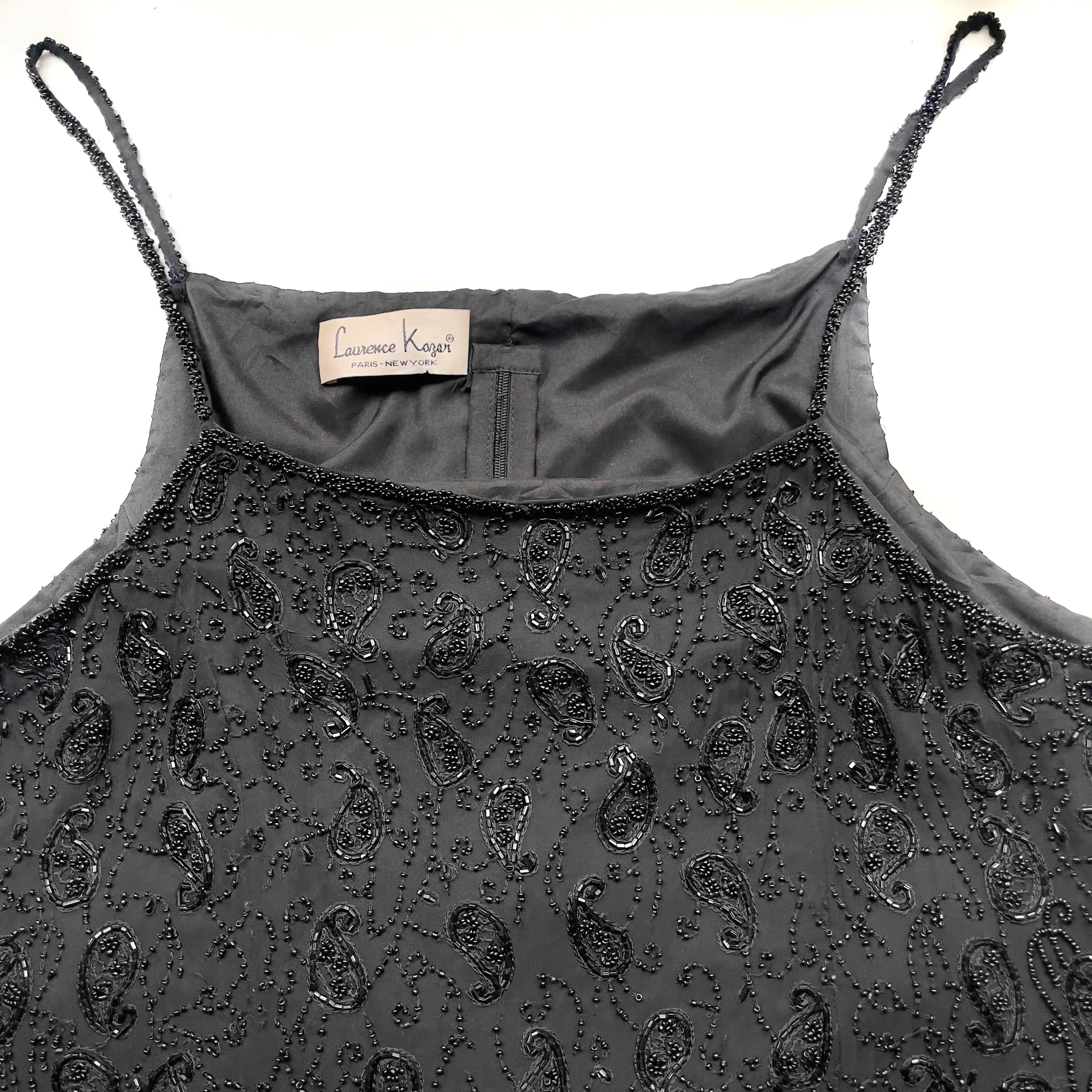 Vintage Silk Beaded Top - 1980s - Laurence Kazar designer