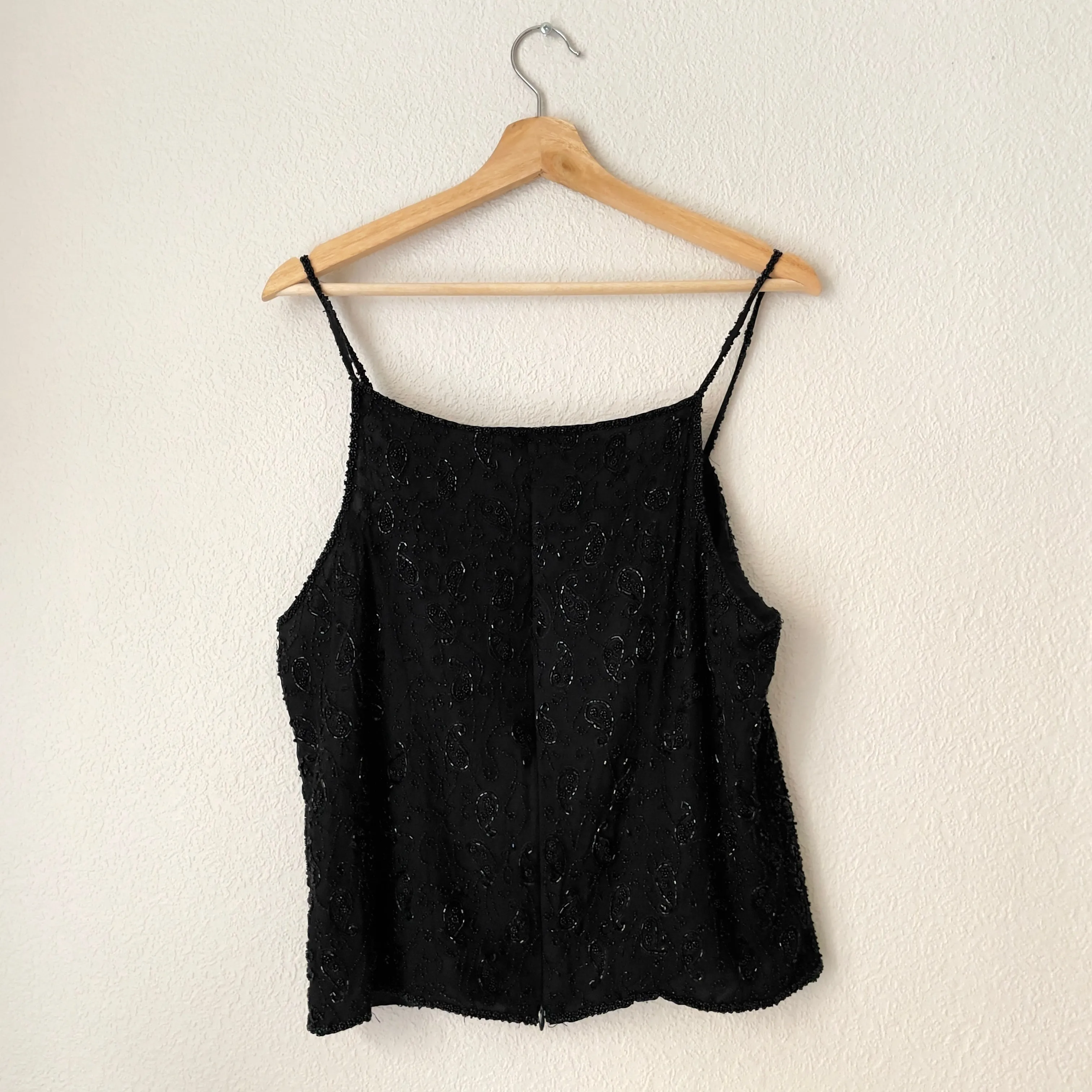 Vintage Silk Beaded Top - 1980s - Laurence Kazar designer