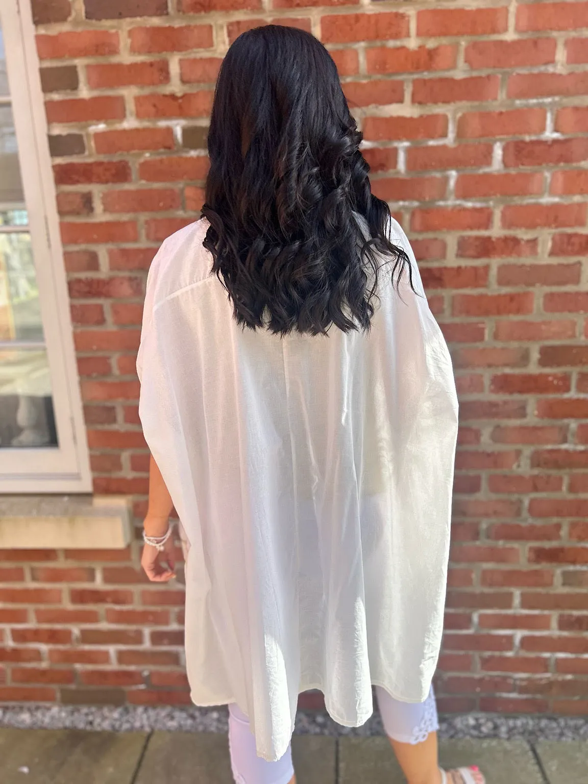 White Gold Oversized Embroidered Shirt Demi