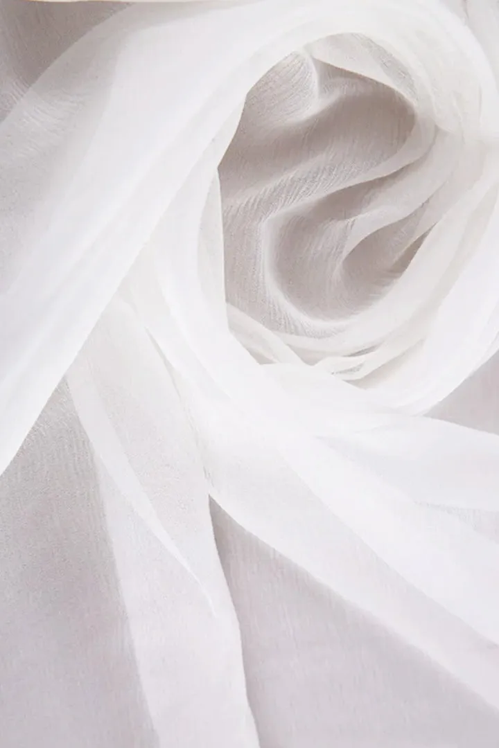White Plain Dyeable Natural Viscose Royal Crepe Fabric