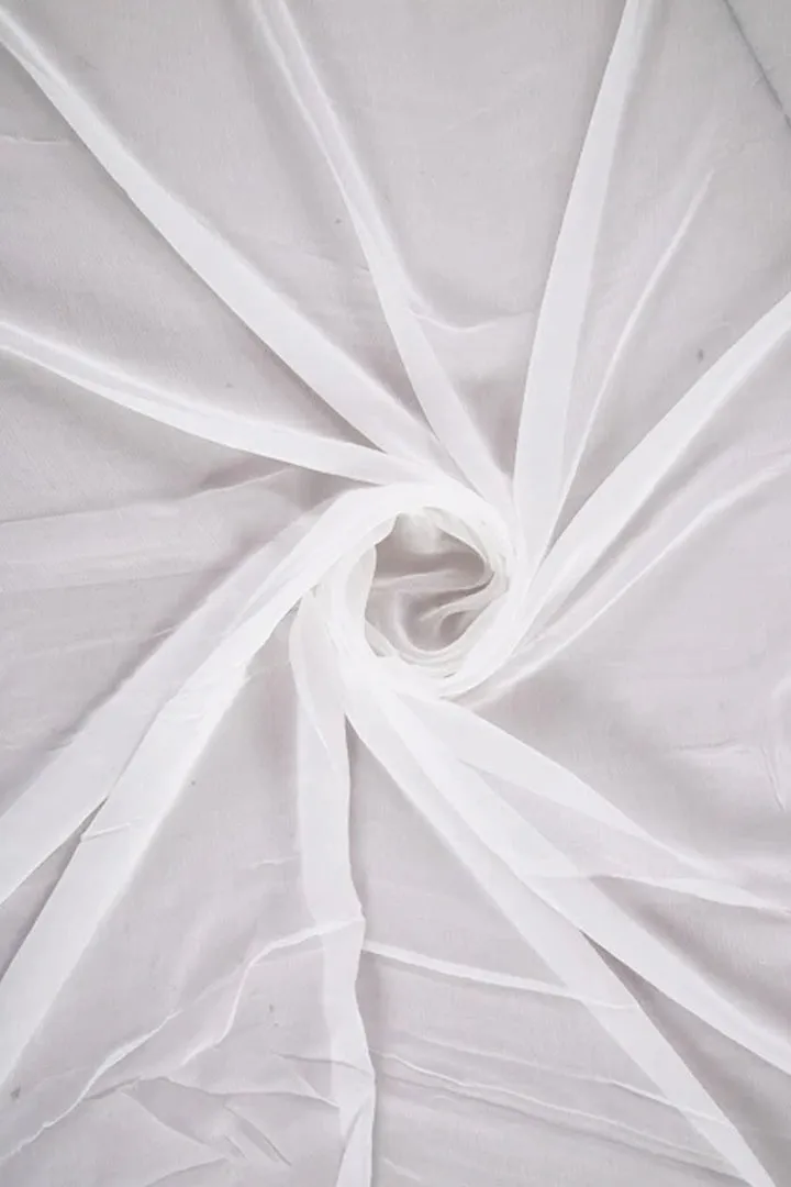 White Plain Dyeable Natural Viscose Royal Crepe Fabric
