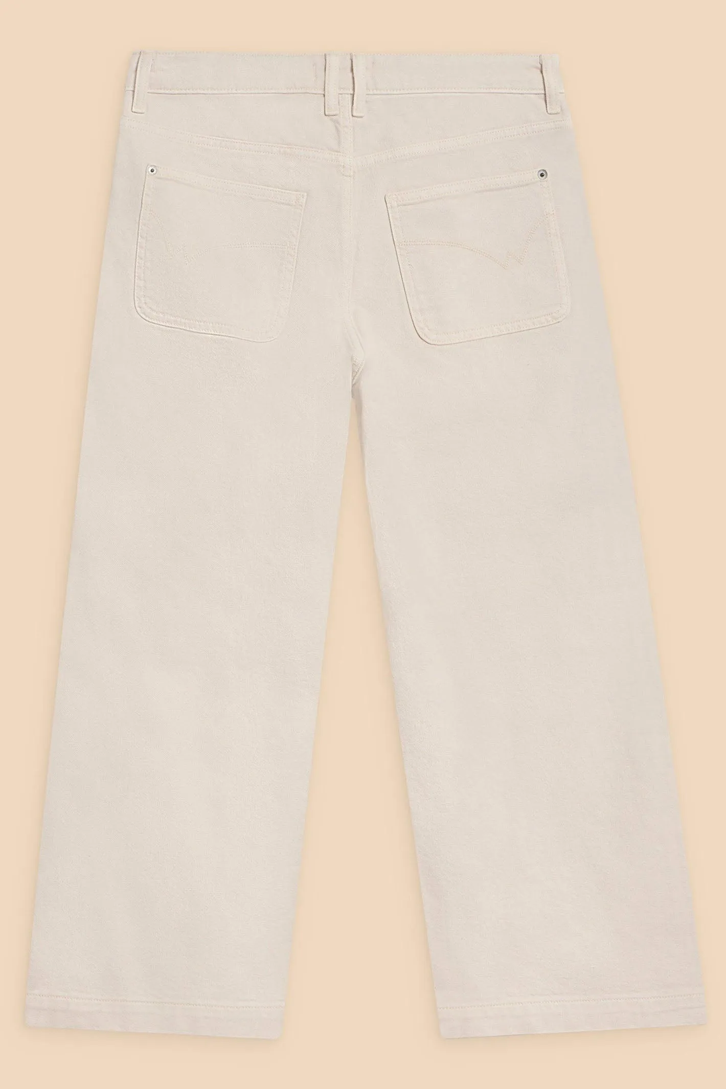 White Stuff 440997 Tia Natural White Wide Leg Cropped Jeans