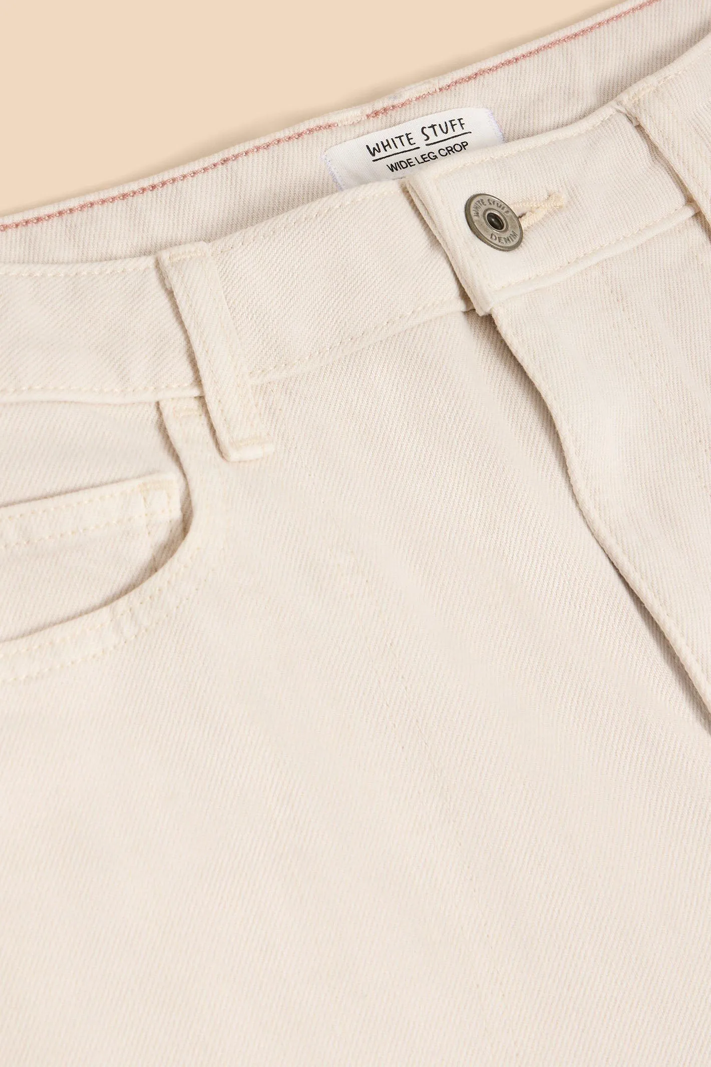 White Stuff 440997 Tia Natural White Wide Leg Cropped Jeans