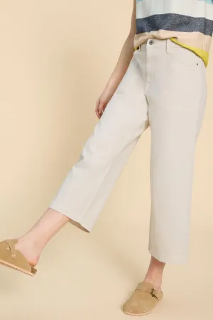 White Stuff 440997 Tia Natural White Wide Leg Cropped Jeans