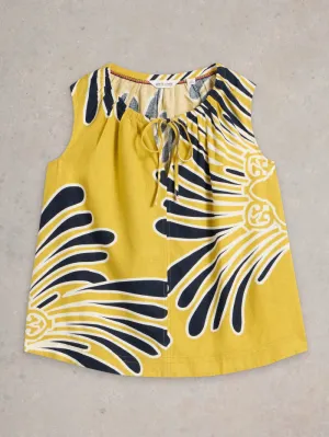 White Stuff Marley Linen Blend Tank - Yellow Print