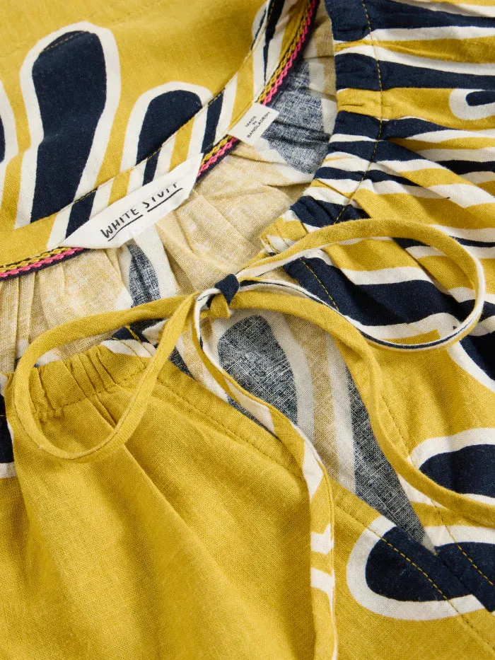 White Stuff Marley Linen Blend Tank - Yellow Print