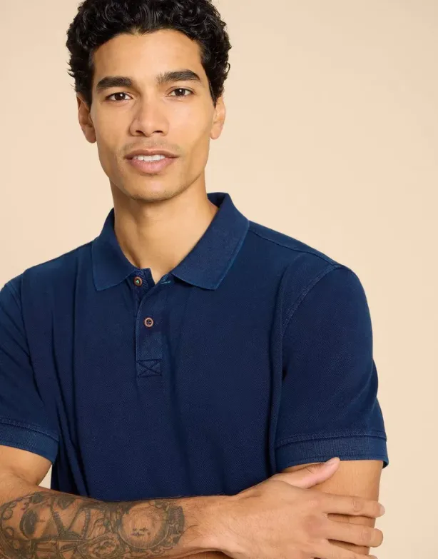 WHITE STUFF<BR>
Utility Polo<BR>
Deep Blue/ Washed Black<BR>