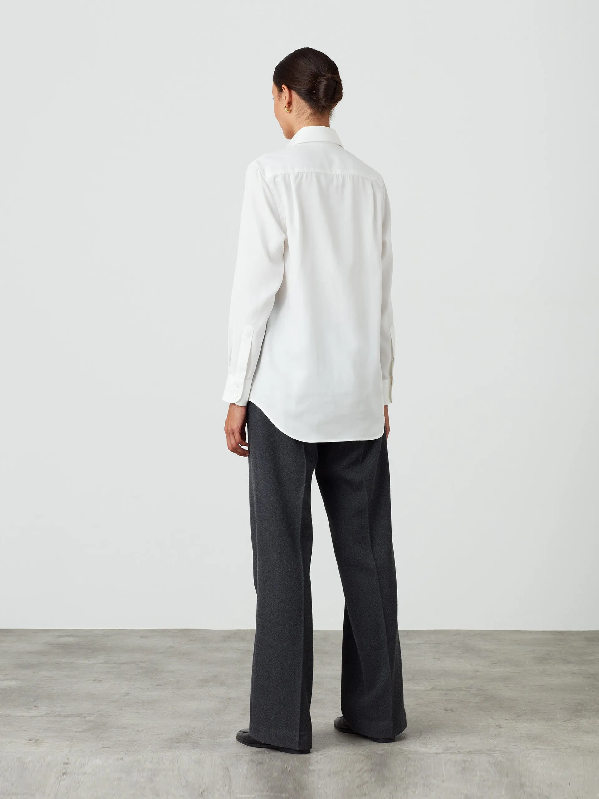 White tencel Boyfriend shirt