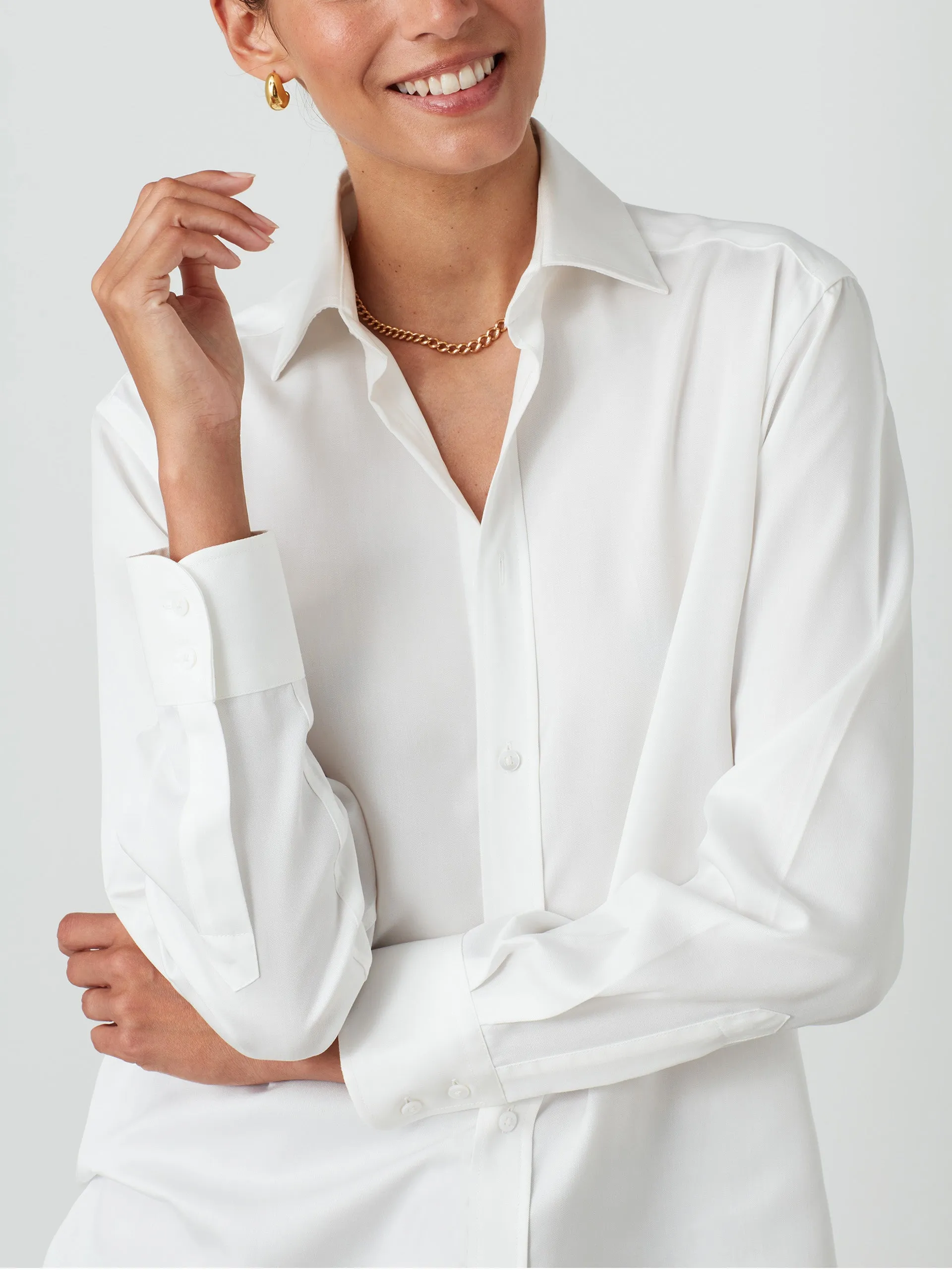White tencel Boyfriend shirt