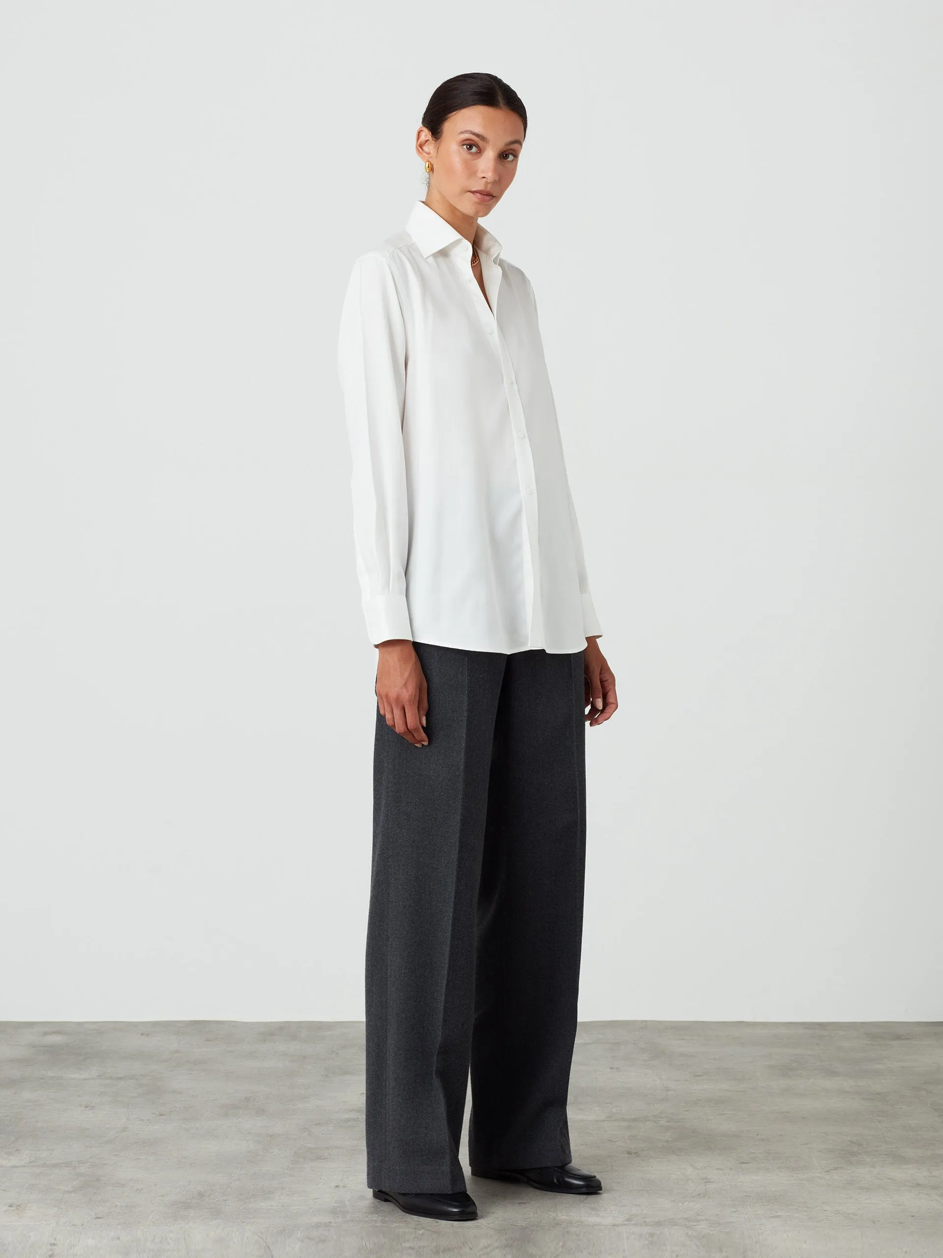 White tencel Boyfriend shirt