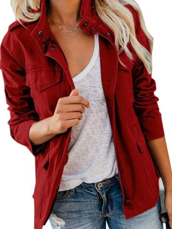 Women’s Multi-Pocket Long Sleeve Cargo Jacket