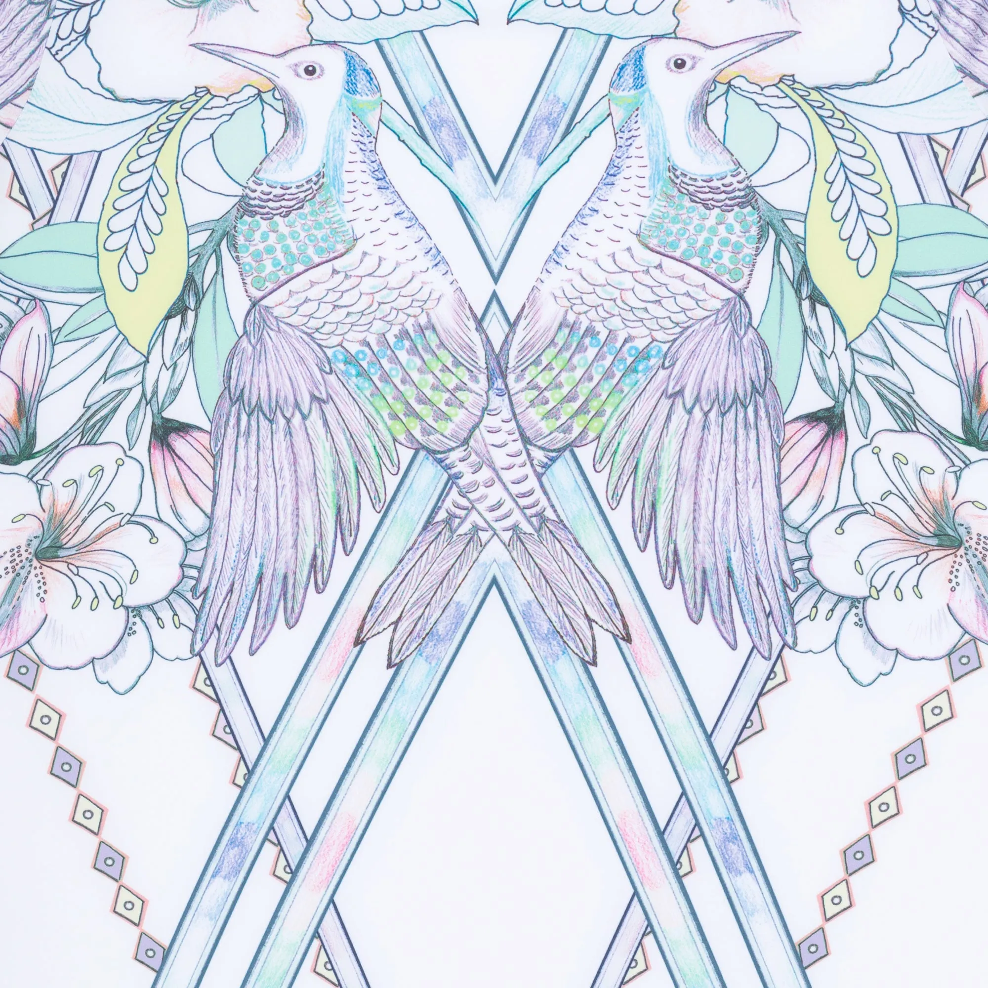 Wrap dress watercolor birds print