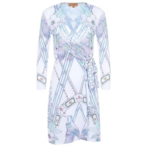 Wrap dress watercolor birds print