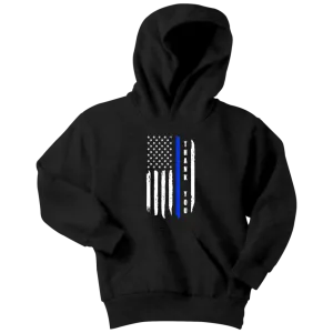 Youth "Thank You" Thin Blue Line Hoodie - Kids